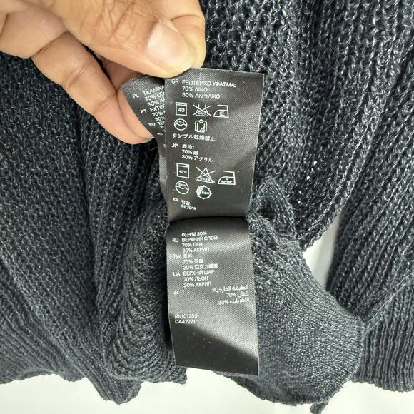 H&M Women’s Dark Blue Deep V Neck Long Sleeve Sweater Pullover Sweatshirt Size L - Picture 16 of 16